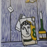 "Trompe - l'oeil avec tête de Léger et pinceau"" 1973