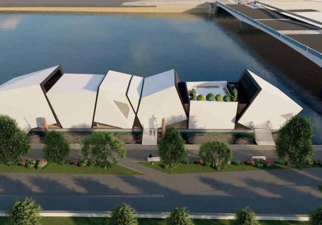 L'île O, théâtre flottant sur le Rhône