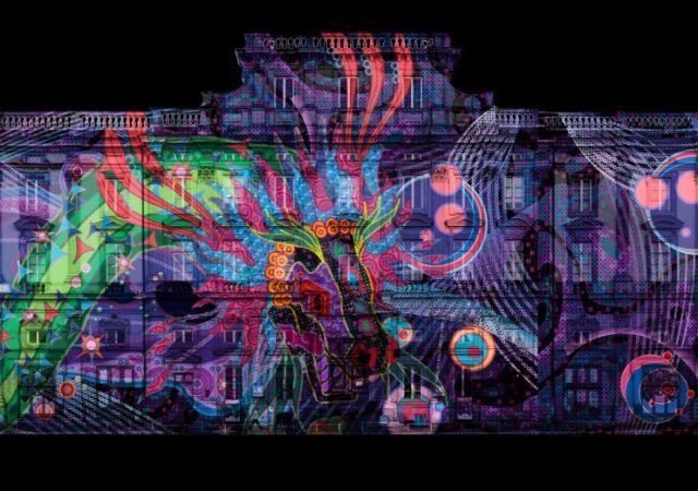 Fête des Lumières 2021 : le Lapin dans la lune place des Terreaux