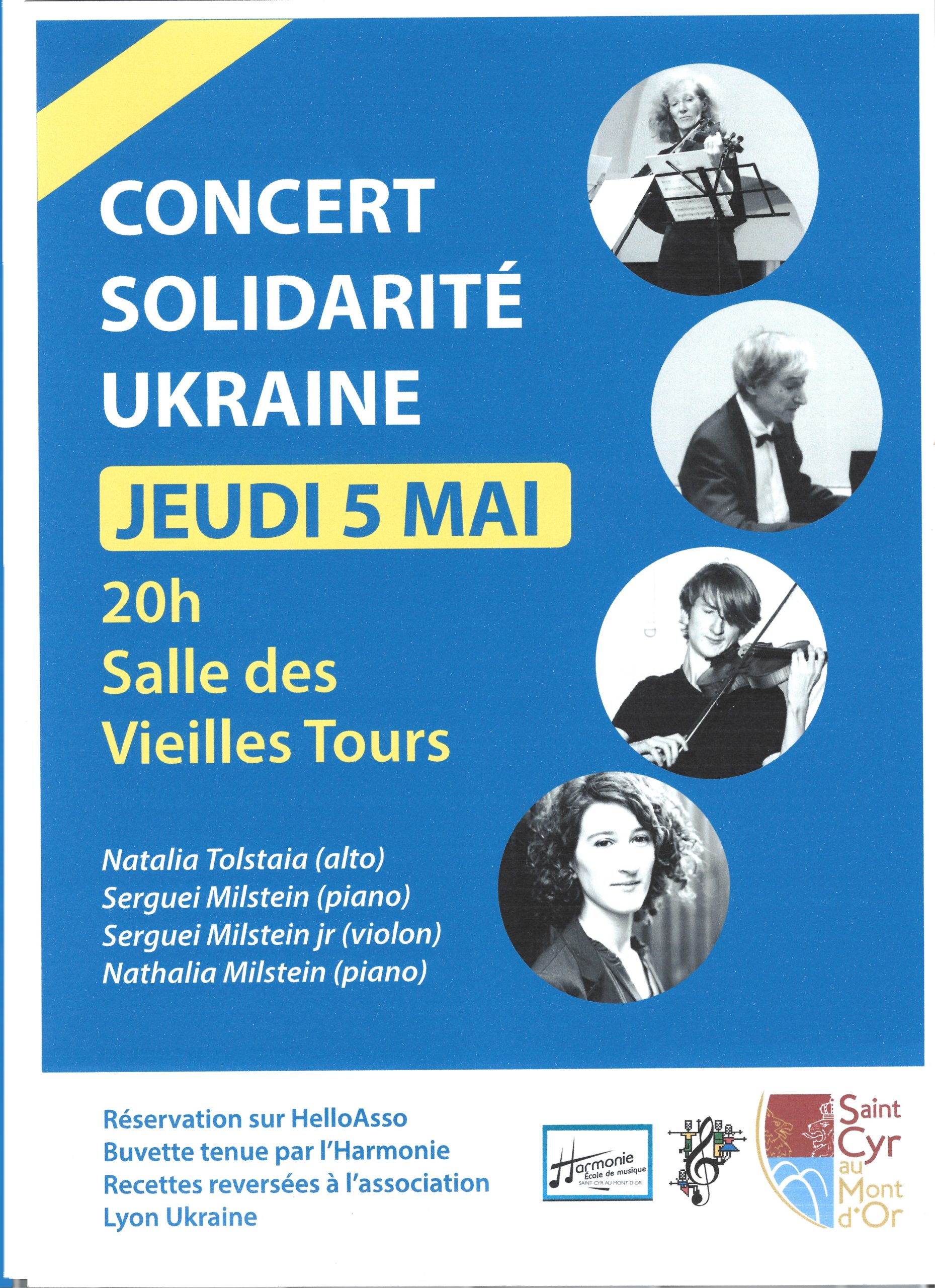 Concert en solidarité avec l'Ukraine jeudi 5 mai à Saint-Cyr-au-Mont d'Or