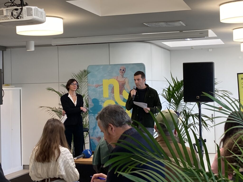 Vincent Anglade et Emmanuelle Durand lors de la conférence de presse des Nuits de Fourvière 2024