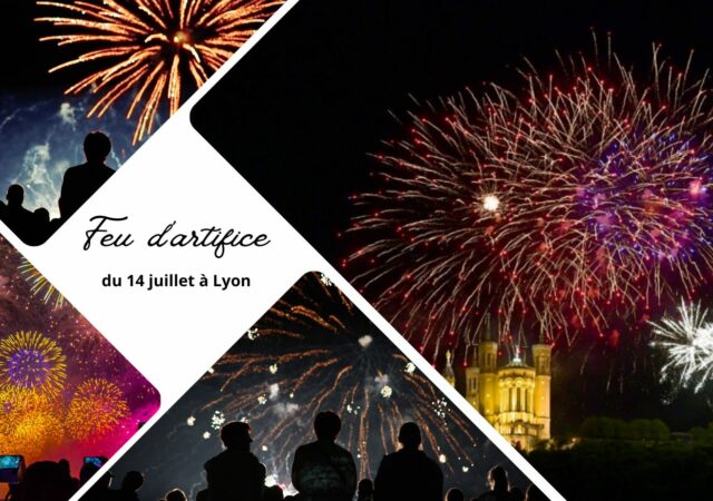 Feu d'artifice du 14 juillet 2024 à Lyon sous le signe des Jeux Olympiques