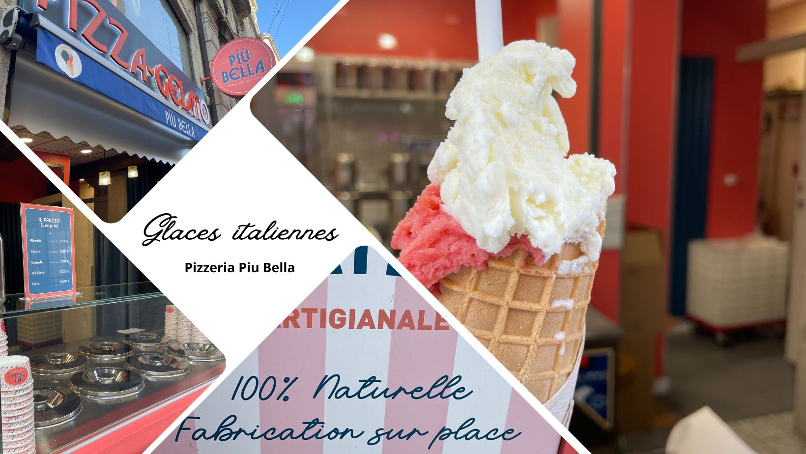 Les glaces italiennes de la pizzeria Piu Bella