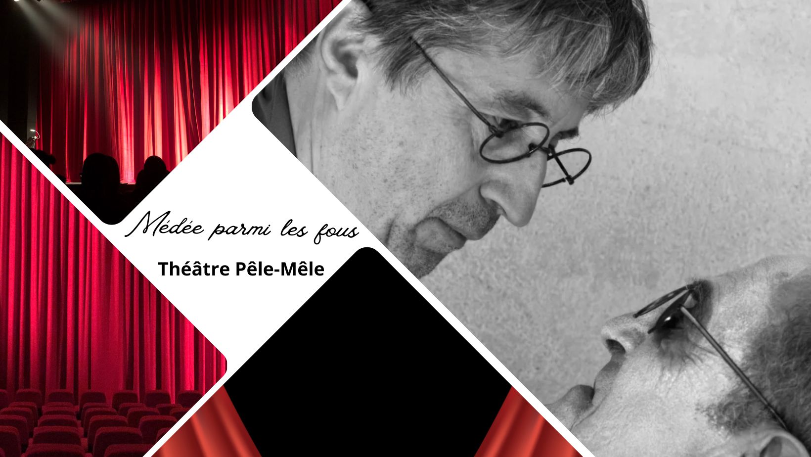 Médée parmi les fous d’André Fornier, avec Marc Feuillet et Étienne Brac au Théâtre Pêle-Mêle