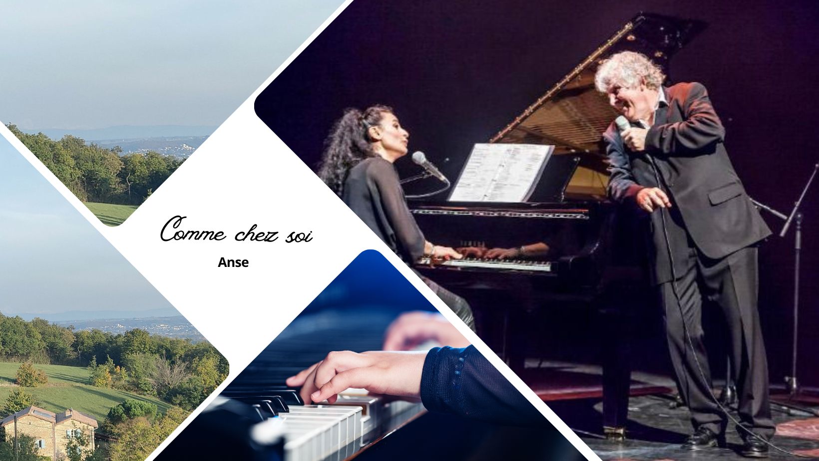 Comme chez soi à Anse, chez Paule et Yves Bonnet : Chanson française avec Bernard Poyet et la pianiste Clélia Bressat-Blum