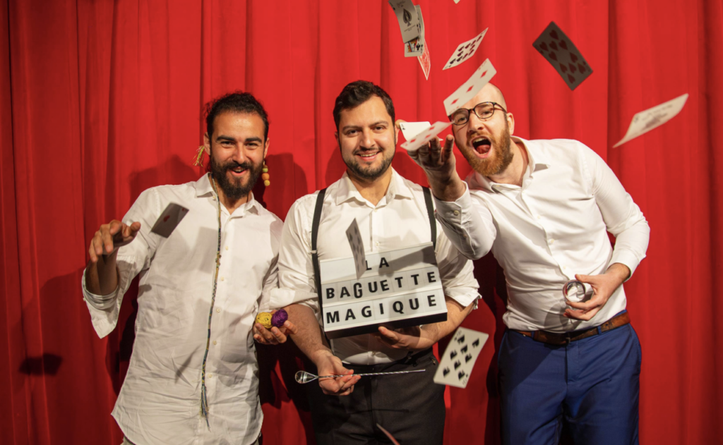 La baguette magique, bar magique à Lyon : Andrea Genzel, Paulin Nectoux et Hugo Bauguil.
