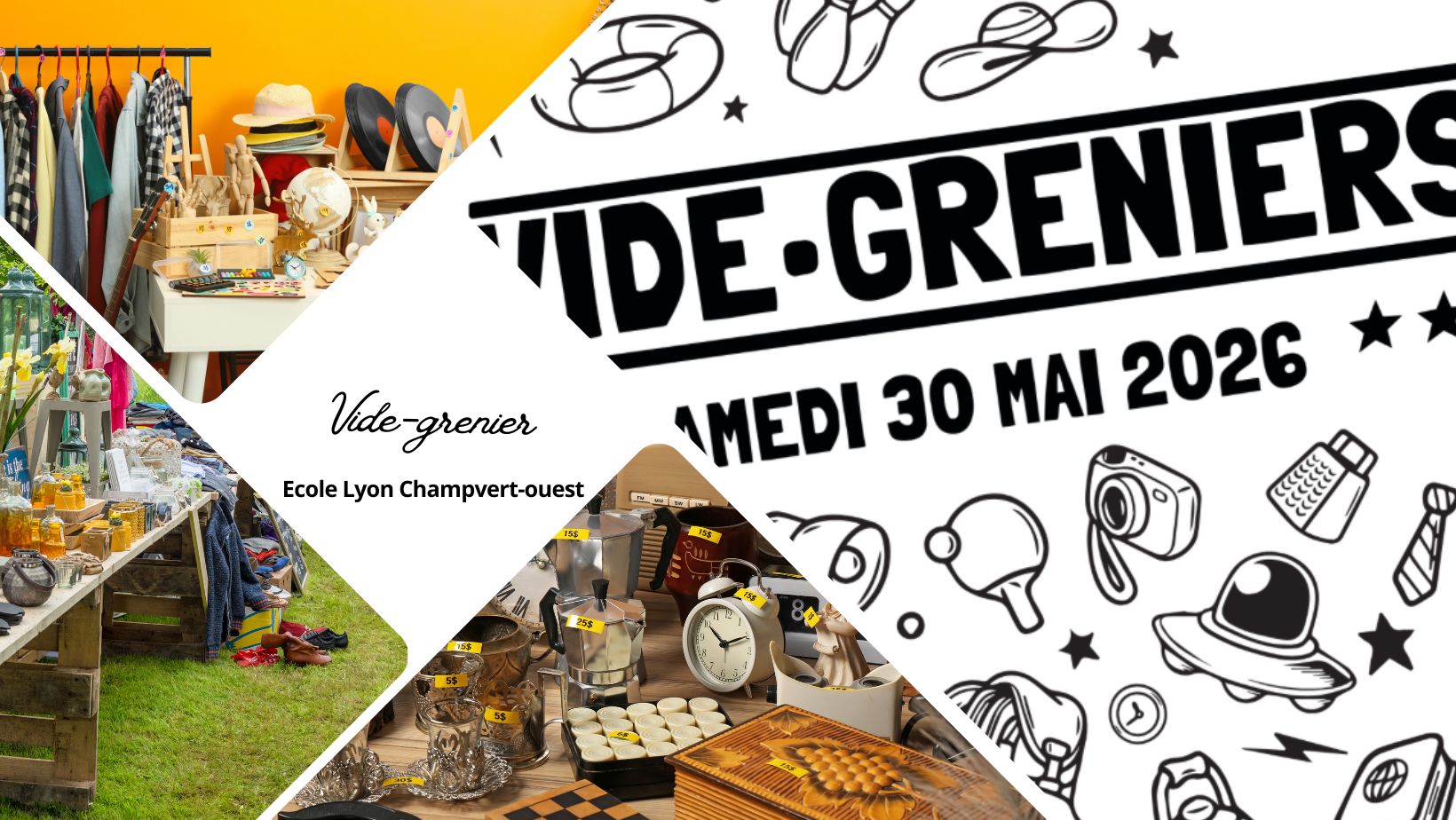 Vide-grenier 2026 à l'école Champvert ouest Lyon 5 le 30 mai